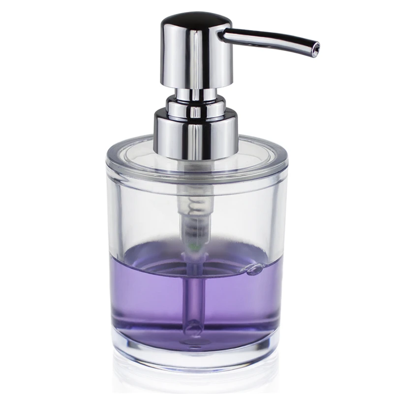 Диспенсер для жидкого мыла и лосьона прозрачный/хромированный 8 унции 2 шт.|soap