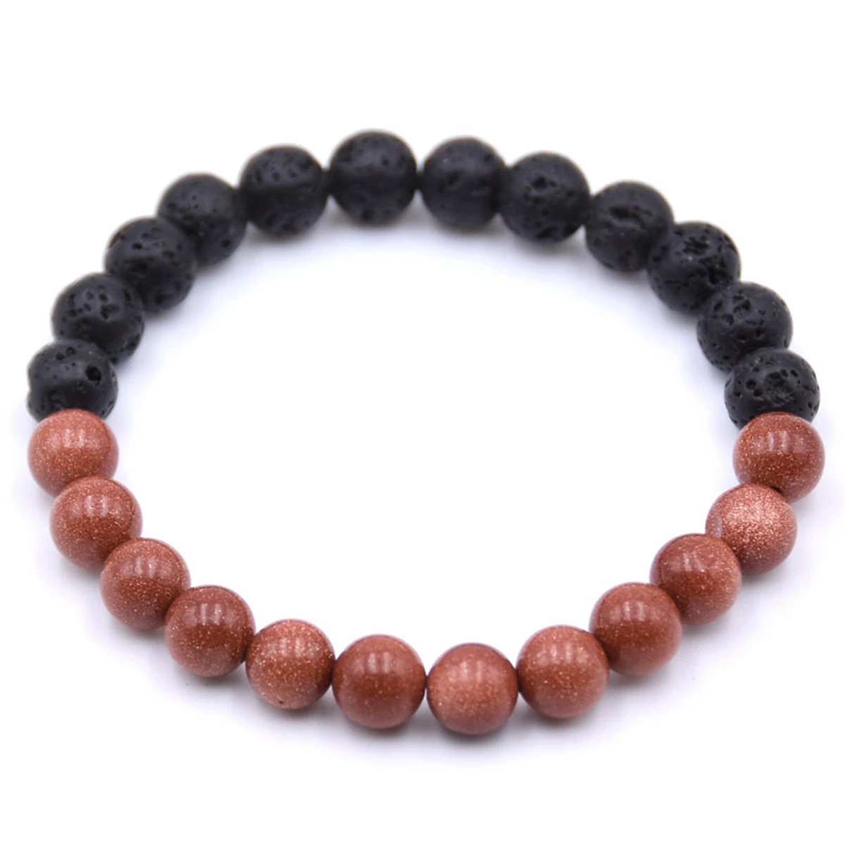 Мужской/женский браслет с бусинами ASHMITA классический двойной из натурального