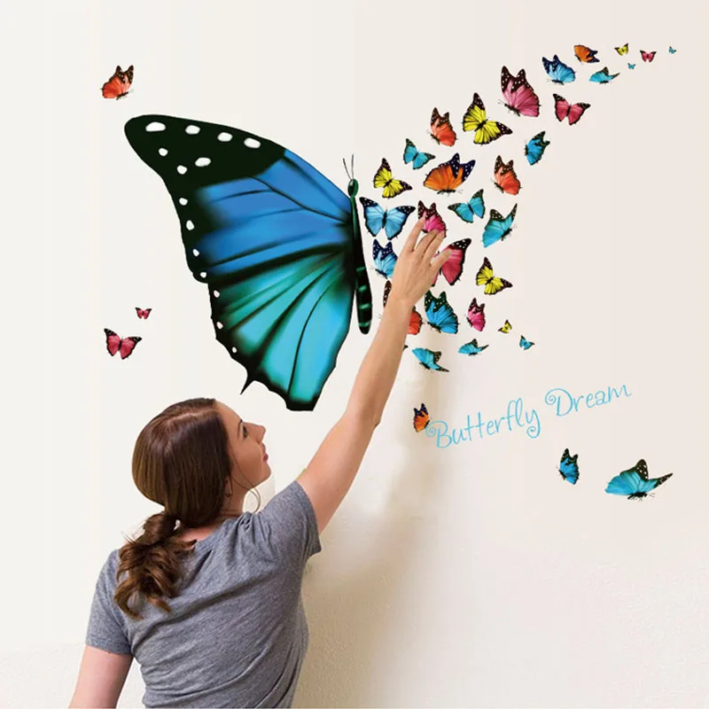 3D DIY Большой Настенный стикер для украшения дома гостиной детской комнаты