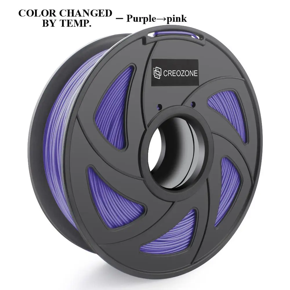CREOZONE Высококачественная брендовая нить для 3d принтера 1,75 1 кг PLA ABS дерево TPU PetG PP PC Металлические Пластиковые Нити материалы для RepRap - Цвет: TEMP C Purple-Pink