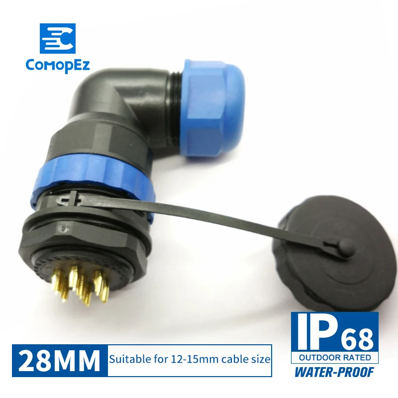 Водонепроницаемый соединитель SP28 тип IP68 Кабельный штепсельная вилка и гнездо Male