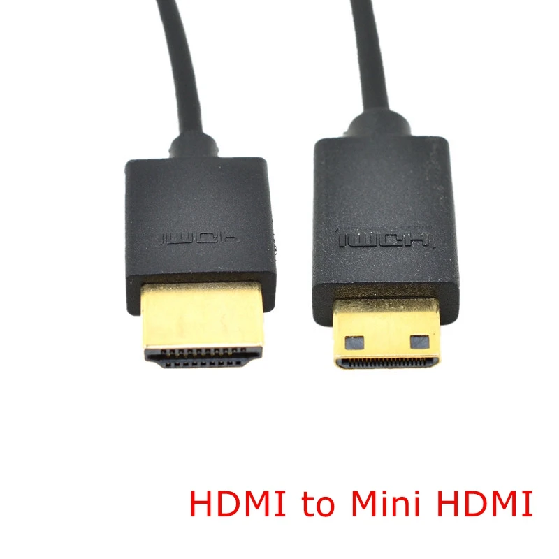 Mini HDMI 1 м OD 3,0 мм супер мягкий тонкий HDMI Мужской к HDMI и мини HDMI Мужской кабель для мото мобильный телефон планшет 3 фута светильник-вес портативный - Цвет: Mini HDMI