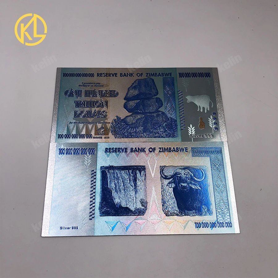 10 шт./лот жетон Зимбабве деньги 100 триллионов долларов позолоченная копия банкнот