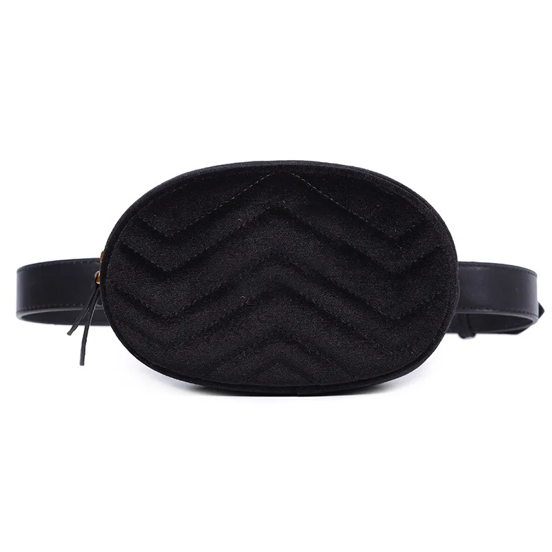 Velvet Black XMESSUN Женская поясная сумка женская круглая поясная сумка Роскошная брендовая Новая модная дизайнерская качественная бархатная поясная сумка женская - Цвет: Velvet Black
