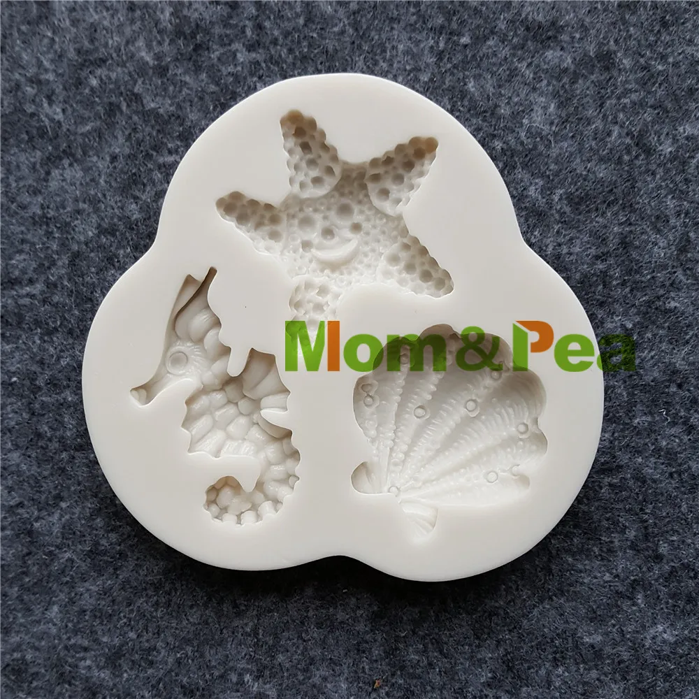 Mom&ampPea MPB0015-6 Sea Animals Silicone Mold Sugar Paste 3D Fondant Cake Decoration | Дом и сад