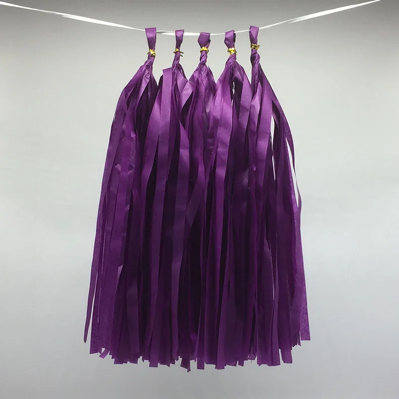 Purple 5 шт. 14 дюймов Золото Серебро тонкая глянцевая бумага детская гирлянда для душа материалы для бумажного моделирования украшения день рождения Diy подвесные принадлежности - Цвет: Purple
