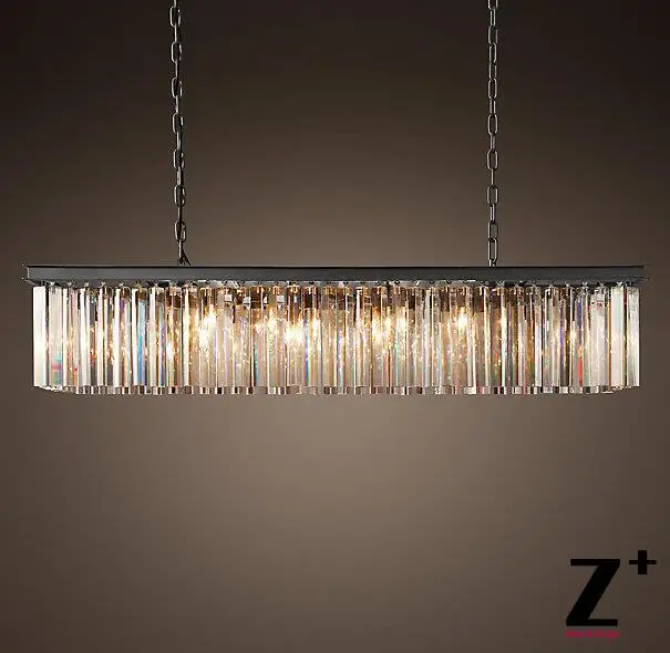 

Replica item industrial length 125cm RHYS CLEAR GLASS PRISM RECTANGULAR CHANDELIER vintage k9 lustre crystal free shipping