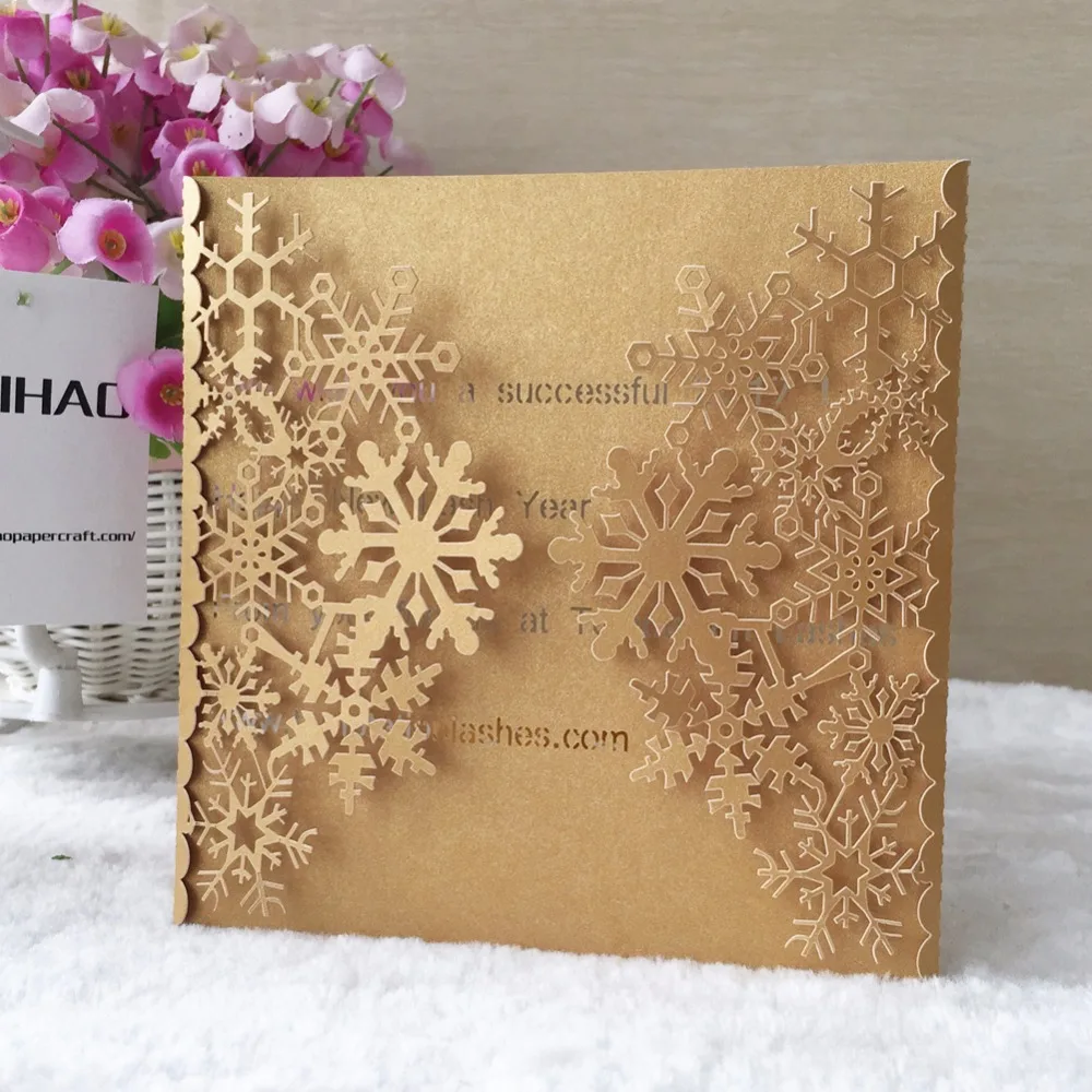 25 шт. открытая бумажная открытка со снежинками|greeting cards|christmas greeting cardschristmas greetings |