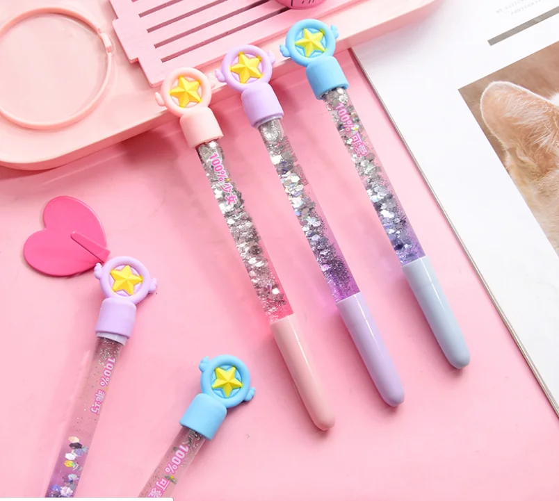 1 шт гелевые ручки Kawai Star fairy stickFairy star черные гелевые чернильные ручки для письма милые канцелярские принадлежности для офиса и школы