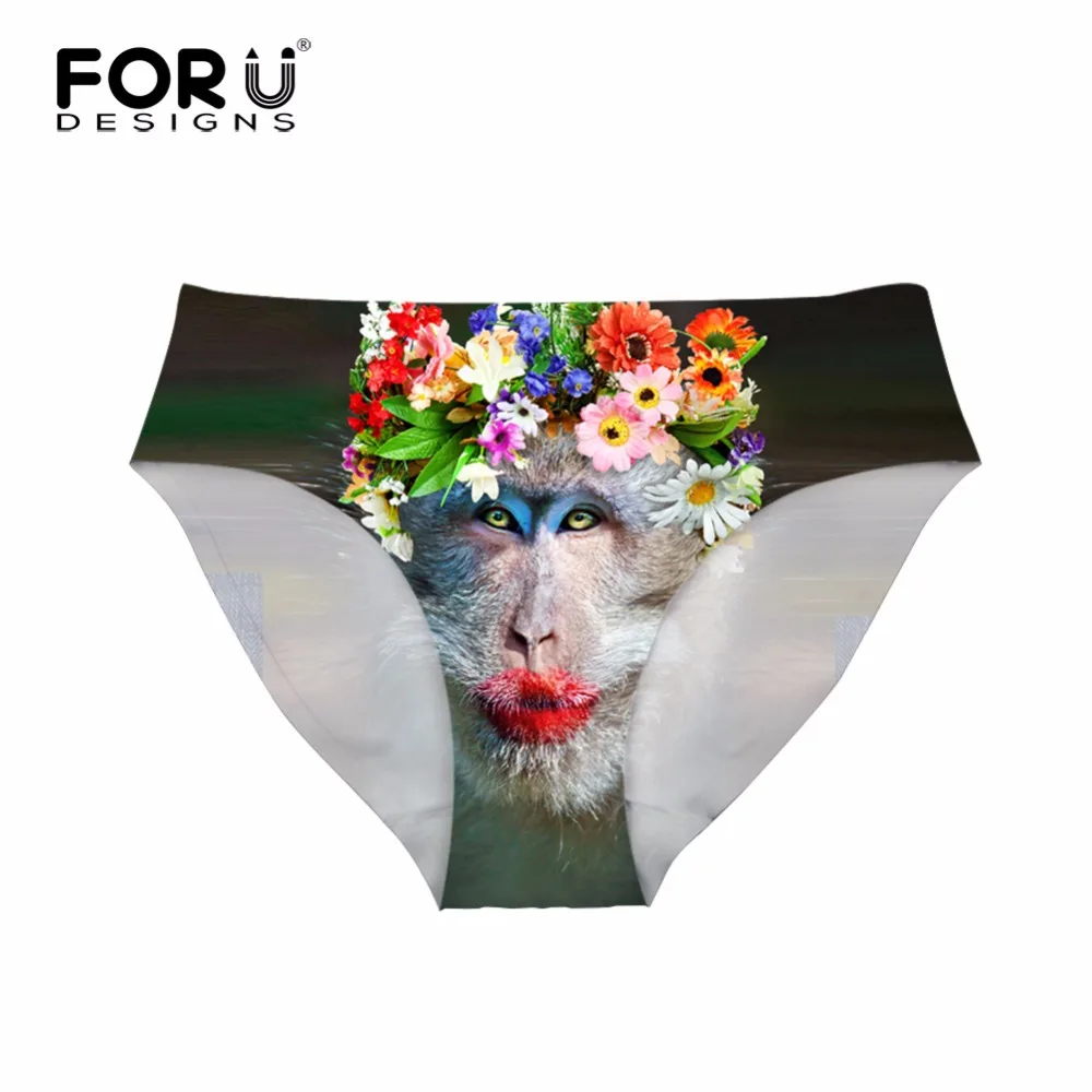 FORUDESIGNS/бразильские бикини, плавки, танкини, купальники, Забавный принт обезьяны, женские шорты для плавания, сексуальный купальник, спортивные трусики
