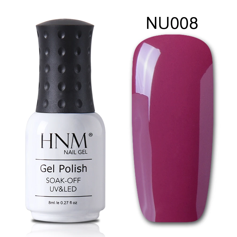 NU008 HNM УФ 8 мл УФ-гель для ногтей серый телесный цвет серия для дизайна ногтей замочить от лака Лак для рисования Гель лак основа верхнее покрытие - Цвет: NU008
