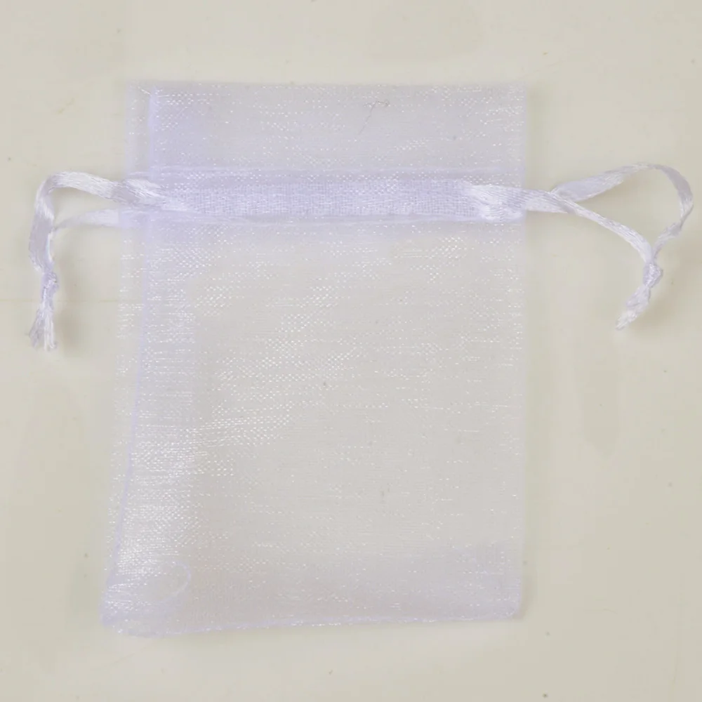50 шт., 7x9, 9x12, 10x15, 13x18 см, сумки из органзы для упаковки ювелирных изделий, сумки для украшения свадебной вечеринки, сумки для подарков, 24 цвета - Цвет: 1 white
