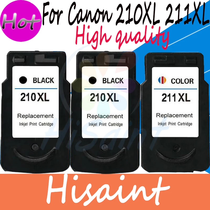 Горячая 3 шт. PG 210 PG210 XL 210XL PG210XL черный Картриджи Для Canon Pixma MP495 MX320 MX330 Струйный