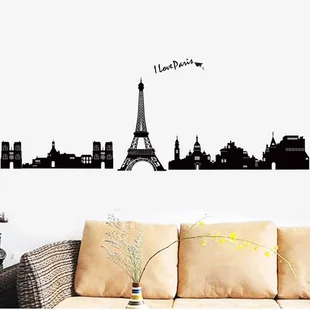 I Love Paris виниловые наклейки на стену для гостиной Эйфелева башня украшение