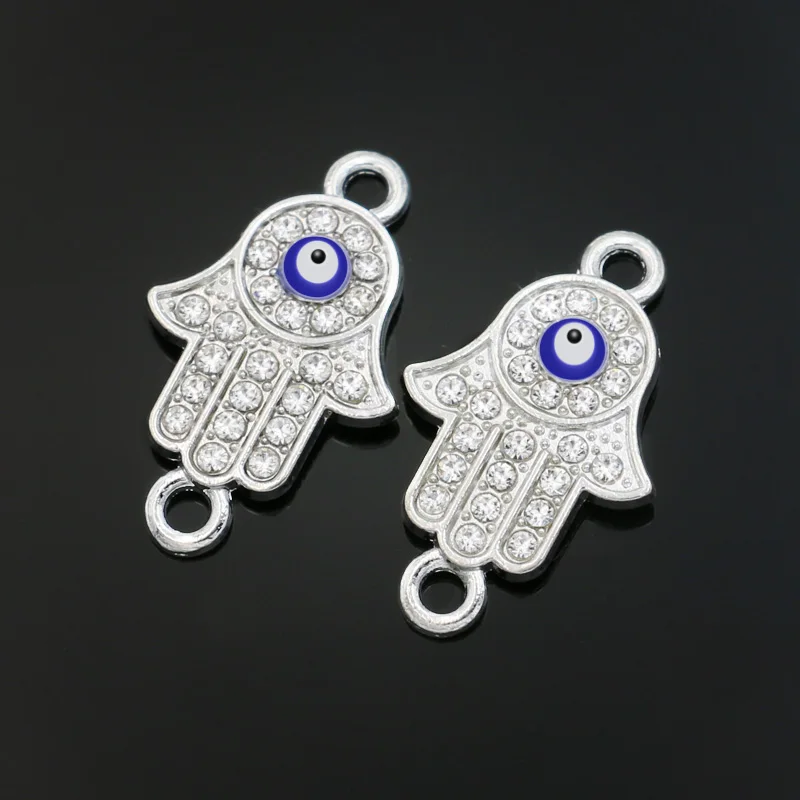 JAKONGO розовое золото/серебряное покрытие Fatima Hamsa ручные соединители со злыми