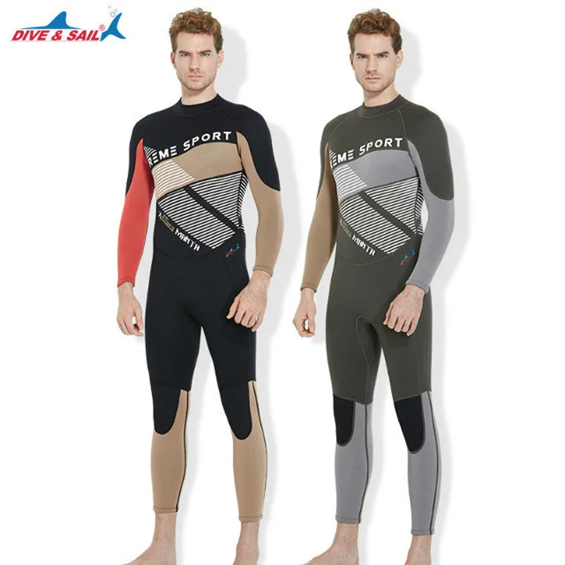 Men's 3mm Premium Neoprene Diving Suit Full Length Snorkeling Wetsuits High - Quality Zipper & Full UV Protection Adult/Youth