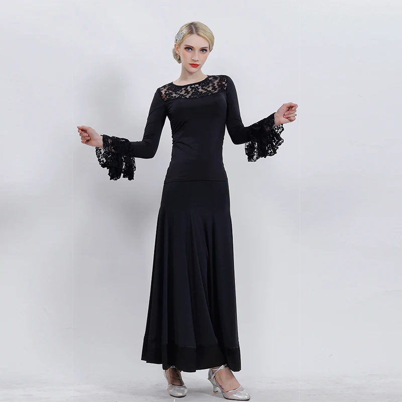 ballroom skirt waltz dress black dresses flamenco modern dance costumes top and dancing clothes |