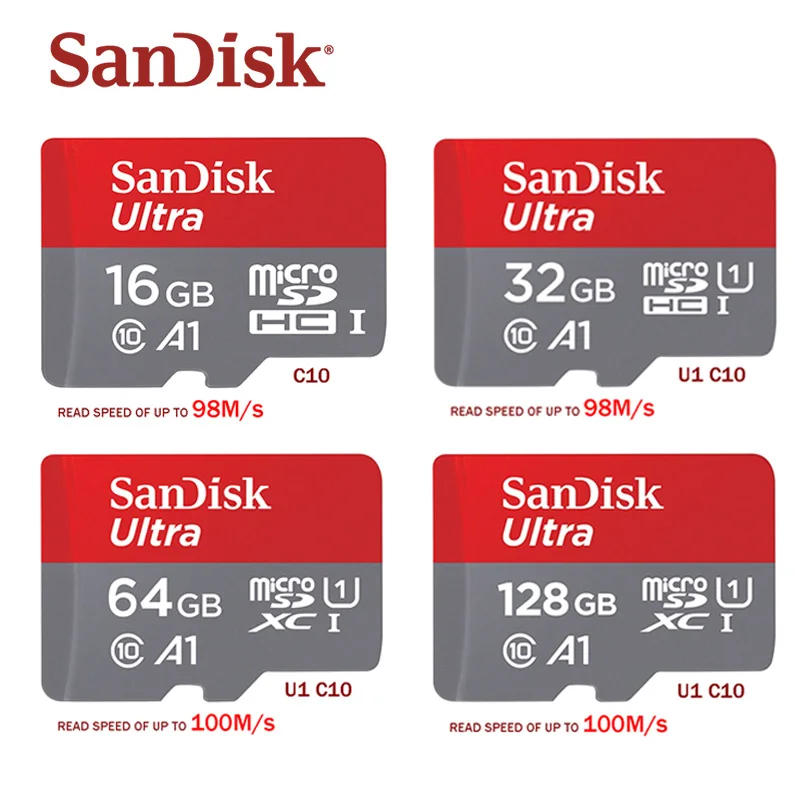 Карта памяти SanDisk 256 ГБ Micro sd 128 64 U3 98 МБ/с./с A1 Class10 UHS-3 флеш-память TF карта для
