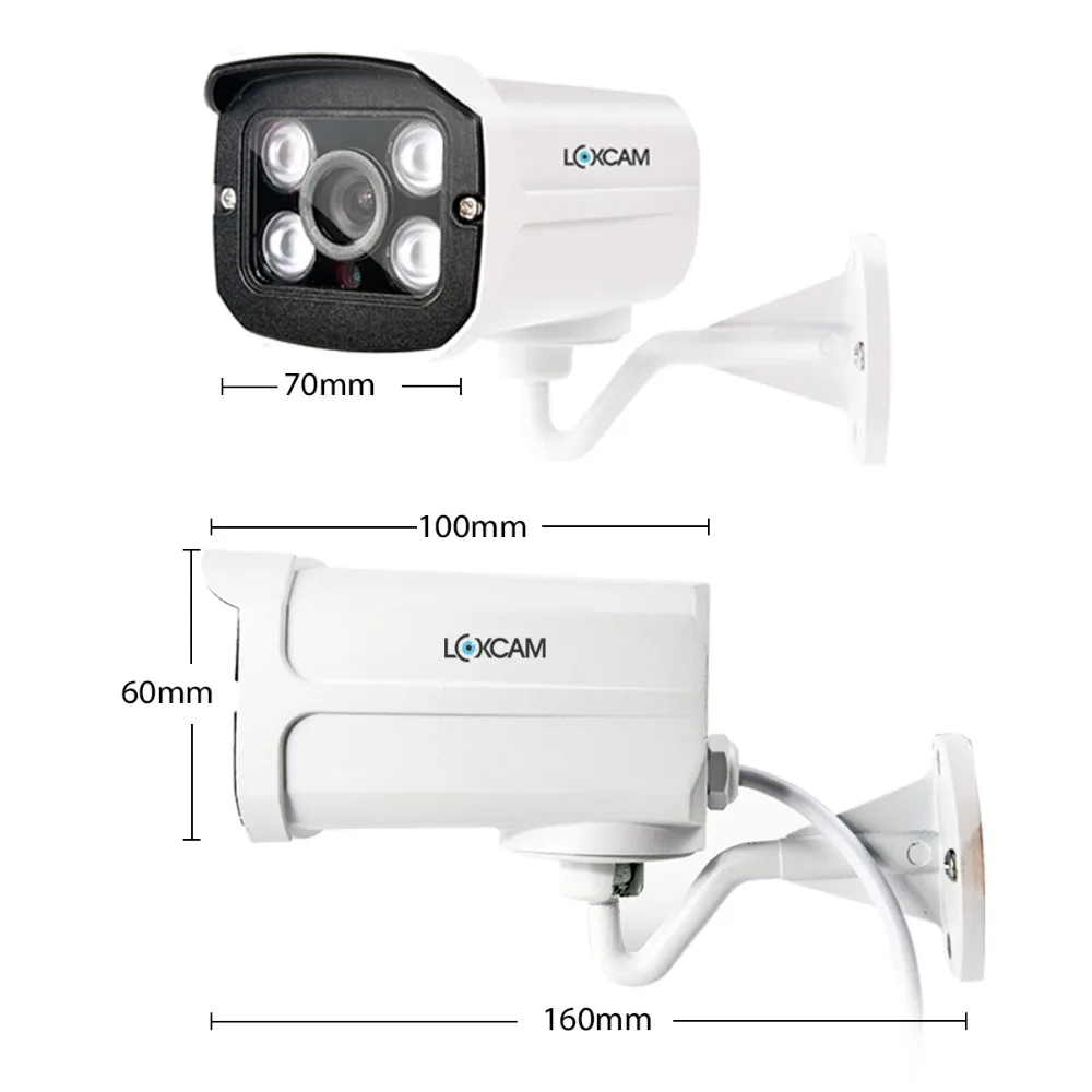 LOXCAM H.265 система безопасности камеры IP66 наружная POE ip камера 8Ch 2MP 1080P NVR комплект P2P