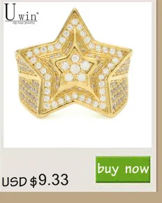 Uwin геометрический CZ кольца микро проложили регулируемый Полный Bling Iced Out кубический циркон Роскошные модные ювелирные изделия Хип-хоп подарок
