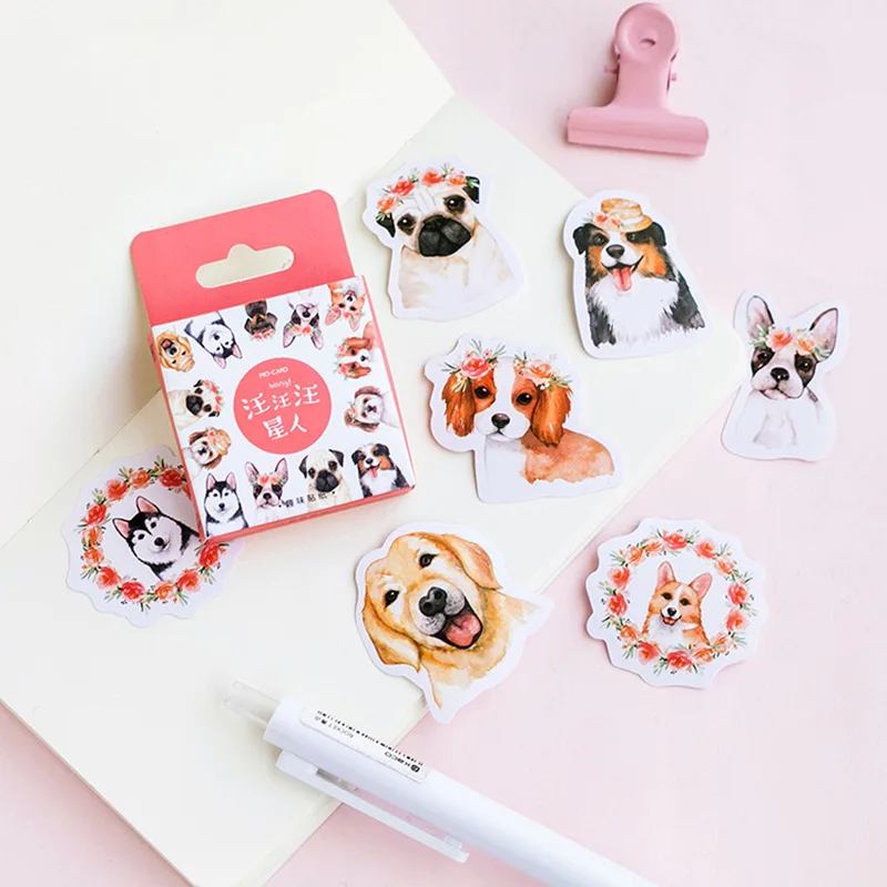 45 шт. креативные наклейки для собак канцелярские Kawaii детей украшения дневник в