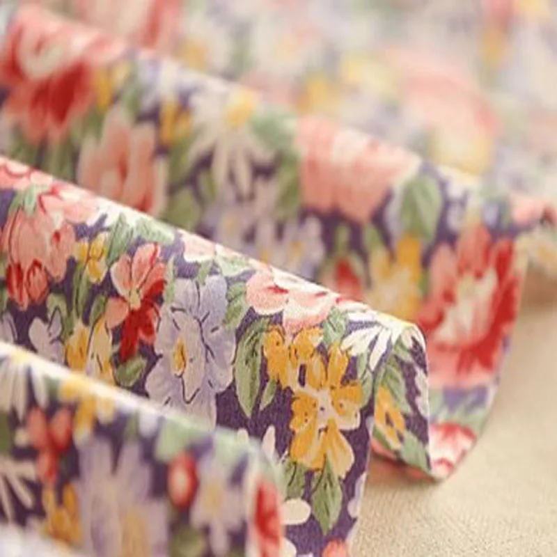 Красивая хлопчатобумажная Поплиновая ткань с цветочным принтом 50x140 см 5 цветов