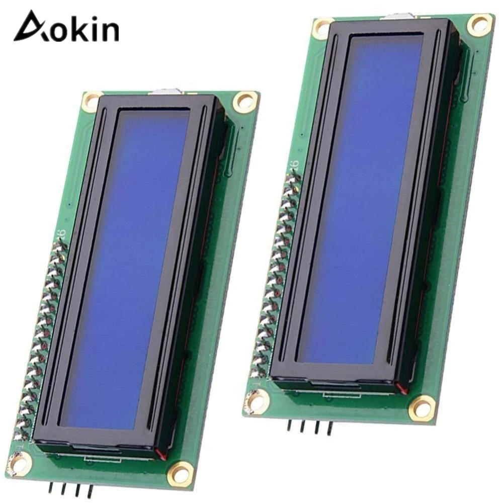Модуль адаптера последовательного интерфейса Aokin Iic/i2c/twi Lcd 1602 16x2 с синей