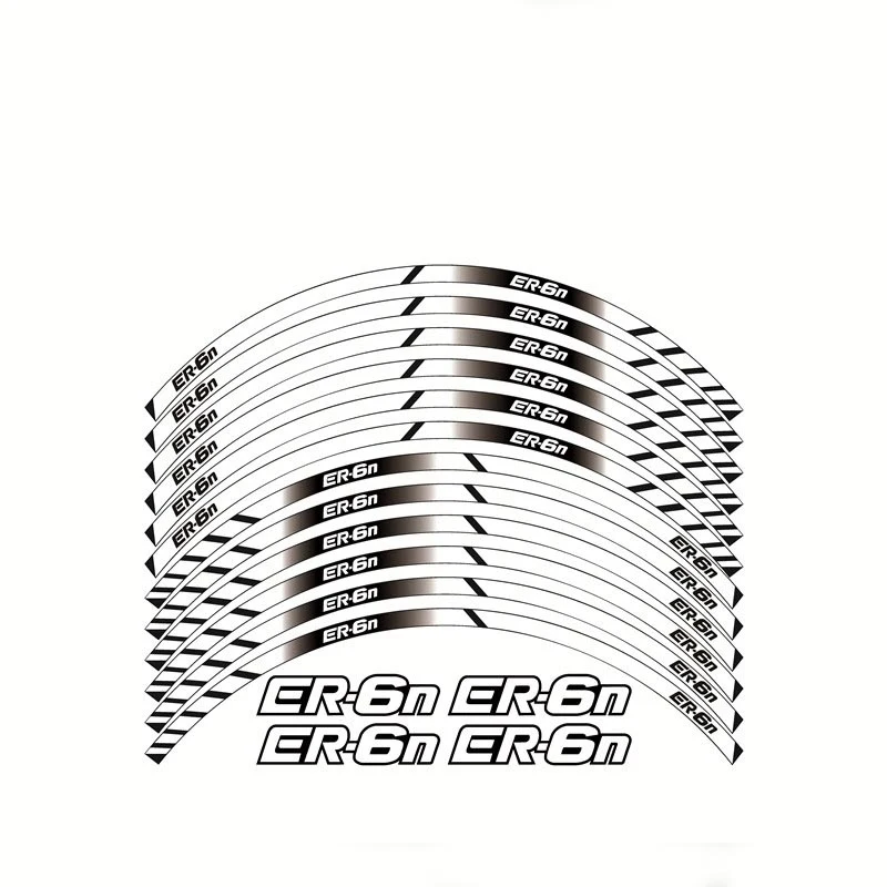 Motorcycle Wheel Decals Stickers Set Rim Stripes Laminated For Kawasaki ER-6N | Автомобили и мотоциклы