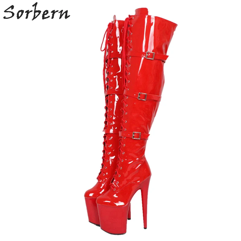 

Sorbern Classic Extreme High Heel Boots For Women Mid Thigh High Ladies Boot Thick Platform Custom Shaft Length Width Boots