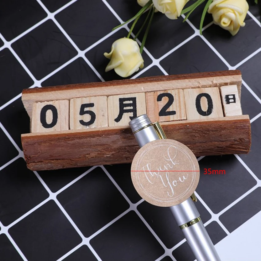 

120pcs/lot Round Thank You Adhesive Kraft Seal Label Sticker DIY For Gift Cake Baking Sealing Scrapbooking Sticker