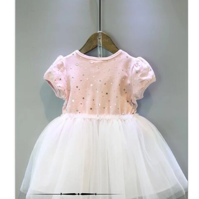 Девочек с коротким рукавом шить чистой пряжи платье прекрасной звезды | Детская