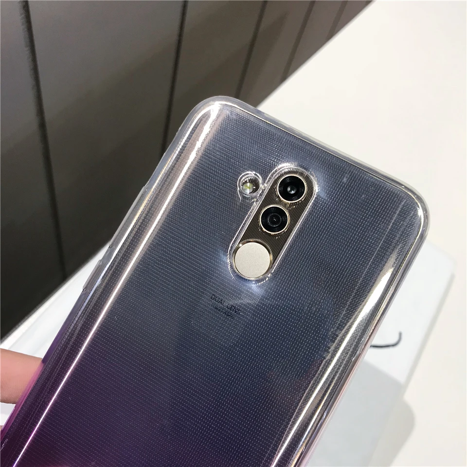 Градиент силиконовый чехол из термопластичного полиуретана для huawei Коврики 20 Lite