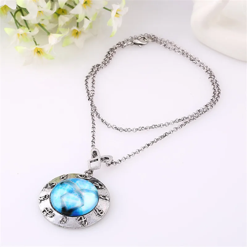 Ожерелье из синей смолы с татуировкой в стиле ретро|mortal instruments|europe necklaceinstrument necklaces