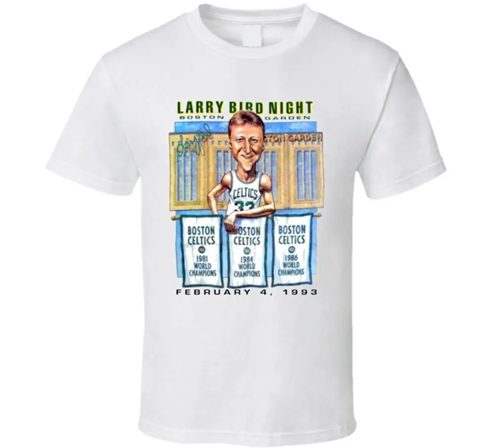 Винтаж Бостон Селтикс Ларри Берд Ночь Сады Карикатура Футболки|t shirt|shirt tshirt t shirt |