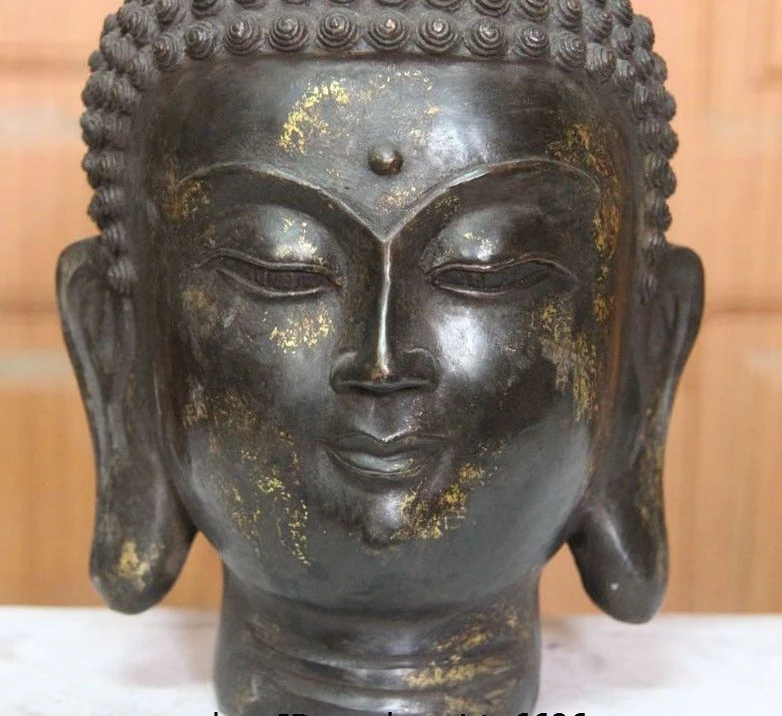 9 &quotнародный cCassical Тибетский буддизм медная Бронзовая статуя головы Amitabha Sakyamuni |