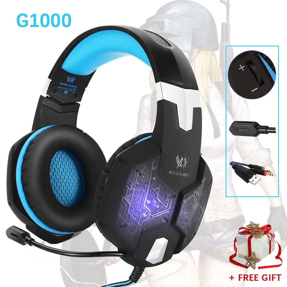 G1000 игровая стереогарнитура Для PS4 ПК Xbox один контроллер Шум отмена за наушники с