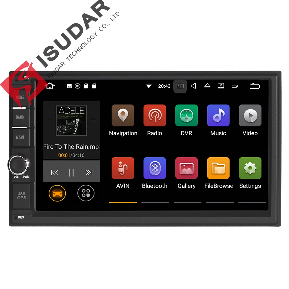 Isudar Универсальная Автомагнитола на Android 7.1.1 2 Din Для Nissan 2GB RAM 16GB ROM Со Встроенным