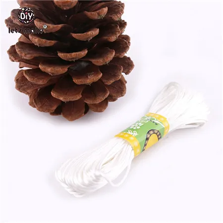 rope white Let's Make 20 м 1 шт. атласные шнуры 1 мм DIY нейлоновая струнная веревка комплект и результаты Детские Силиконовые Прорезыватели для зубов ожерелье бусы ребенок Teet - Цвет: rope white