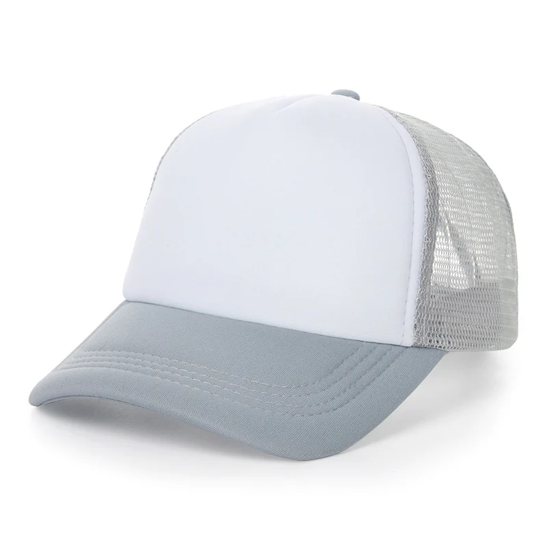 gray white Пустая сетчатая Кепка s, мужская летняя дышащая бейсболка Snapback, женская модная черная кепка в стиле хип-хоп - Цвет: gray white