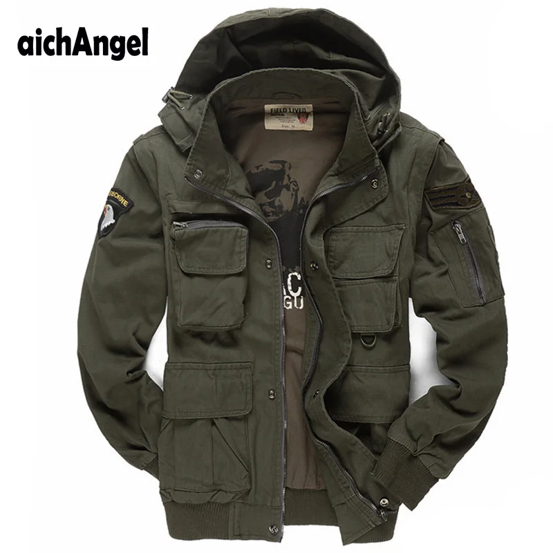 Мужская куртка в стиле милитари армейская повседневная зимняя верхняя одежда с
