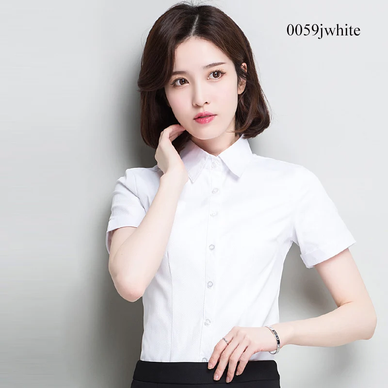 Dioufond Белый Формальные Рубашки Женские однотонные женские офисные для мальчиков