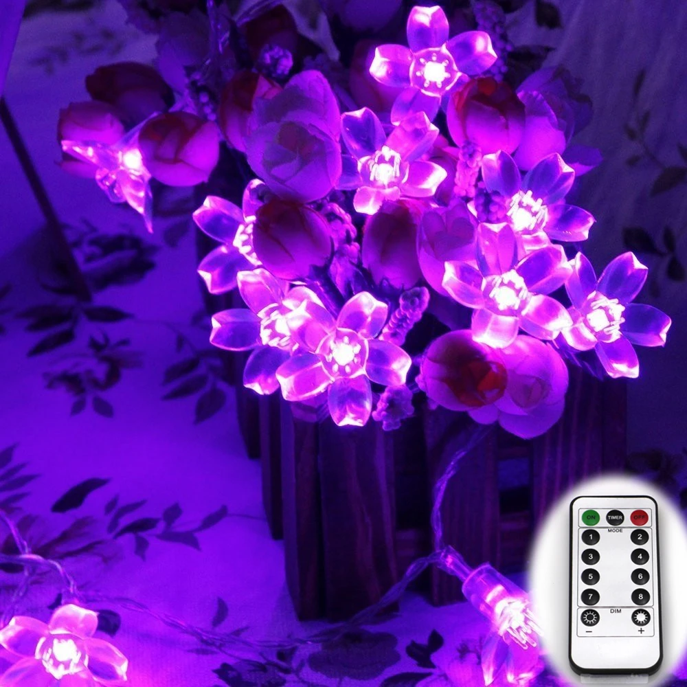 Пульт дистанционного управления на батарейках 6 м 60LED вишневый цвет