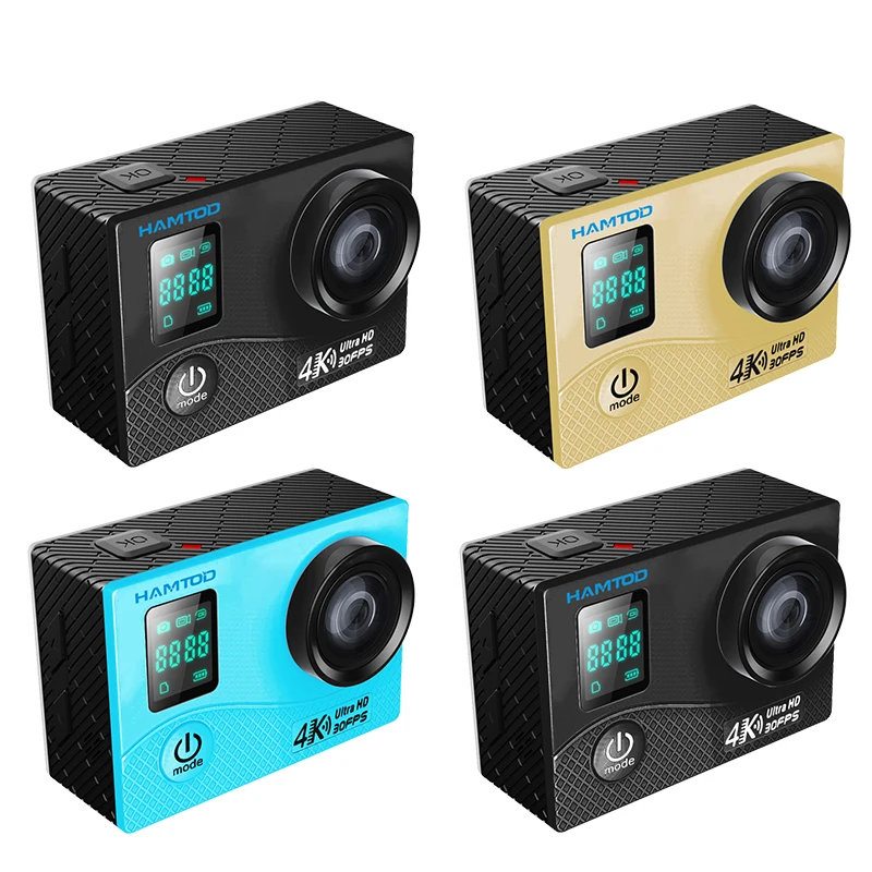 HAMTOD H8A 4K 30pfs WiFi экшн камера 2 0 дюйма LCD + 66 экран 1080P HD Дайвинг Водонепроницаемая мини