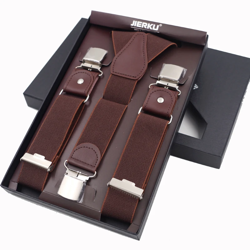 Мужские кожаные подтяжки на 3 клипсах 5x120 см|leather braces|mens suspendersbraces leather |