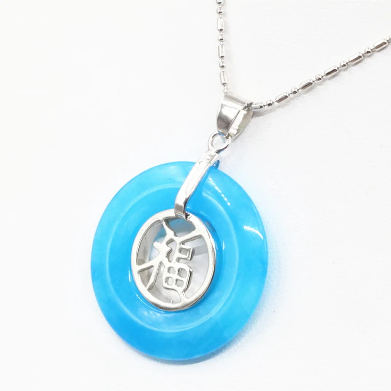 30 мм подвеска из нержавеющей стали для женщин натуральный камень Jades религиозная