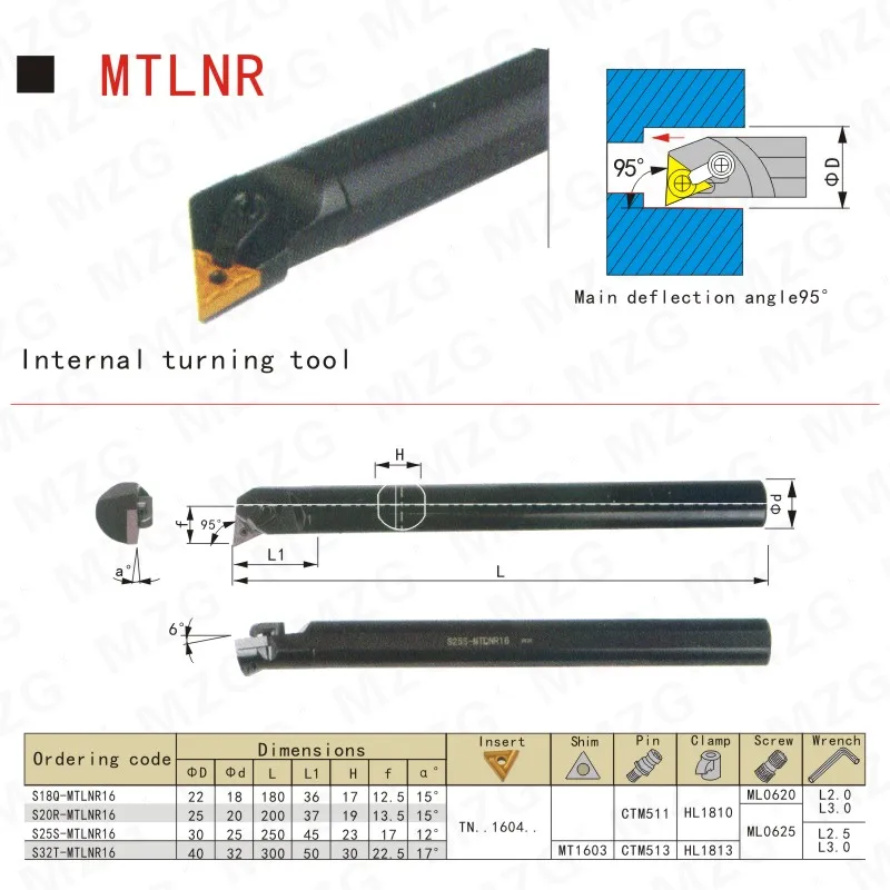 MZG 16 мм 18 мм 20 мм S16Q-MTLNR16 токарный станок держатель инструмента TNGG вставки зажатый внутренний расточной держатель инструмента токарный станок с ЧПУ