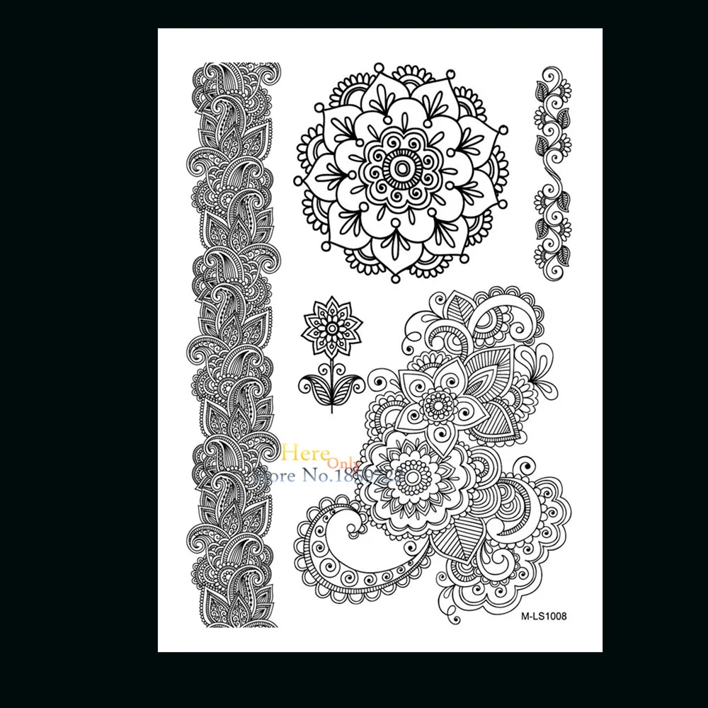 1 шт. классическая черная хна Подсолнух татуировка для женщин рука Менди