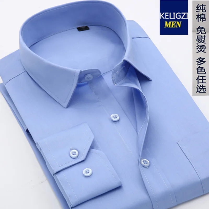 

new arrival Extra large male long-sleeve shirt spring autumn men's solid color 100% cotton easy care plus size M -8XL 9XL