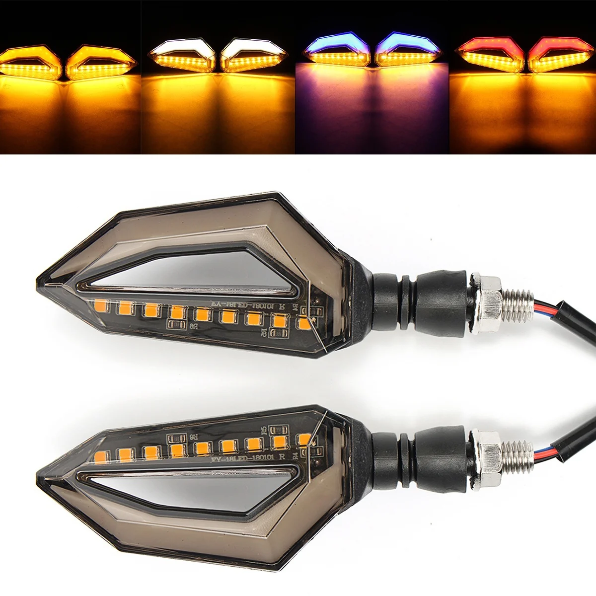 

2PCS Motorbike Indicators Blinker 12V LED Motorcycle Yellow Blue Colors Lighting 34 LEDs Turn Signal Light Moto Turn Signals
