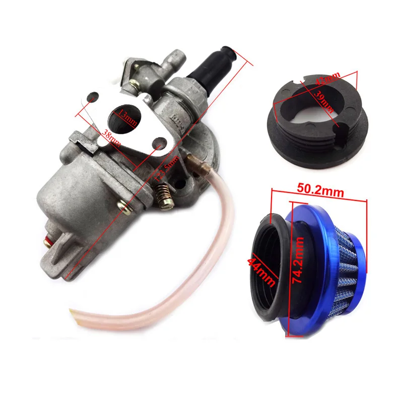 Карбюратор Carb Carby + синяя сталь 44 мм воздушный фильтр стек для 47cc 49cc Mini Moto ATV Quad Dirt